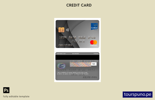 lista para imprimir plantilla de mastercard del banco USA Indiana Centier